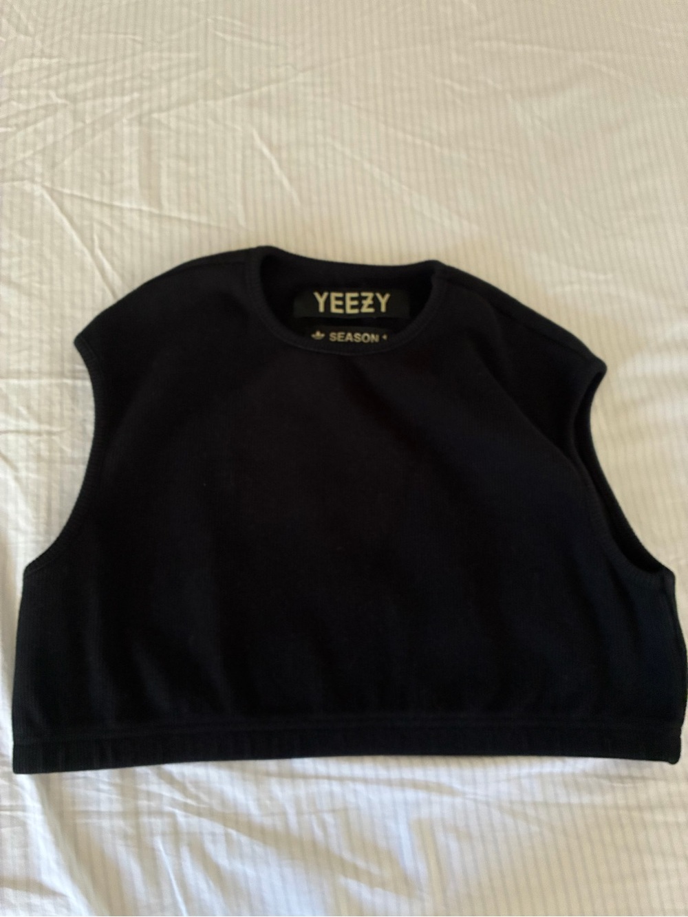 Yeezy season 1x Adidas Originals. Black Sleeveless Ribbed Crop Top